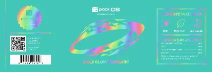 DAILY GLOW PROBIOTIC, printed on holographic film