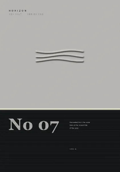 HORIZON — a white board label divided at two-thirds with a high-build band
